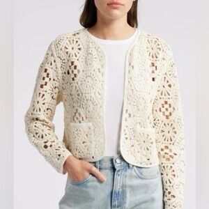 Treasure & Bond Cream Crochet Blazer